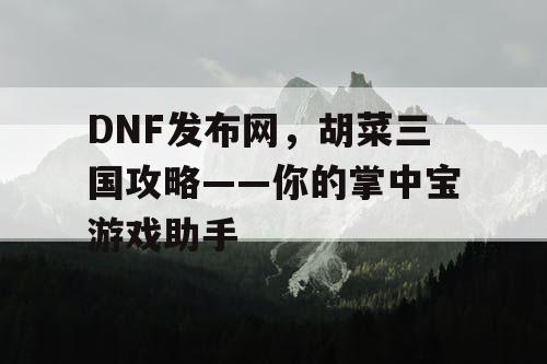 DNF发布网，胡菜三国攻略——你的掌中宝游戏助手