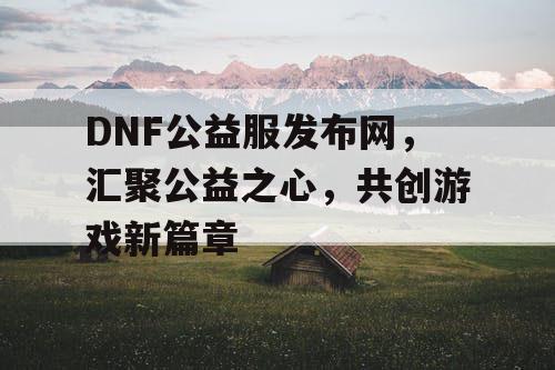 DNF公益服发布网，汇聚公益之心，共创游戏新篇章