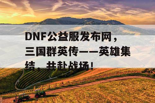 DNF公益服发布网，三国群英传——英雄集结，共赴战场！